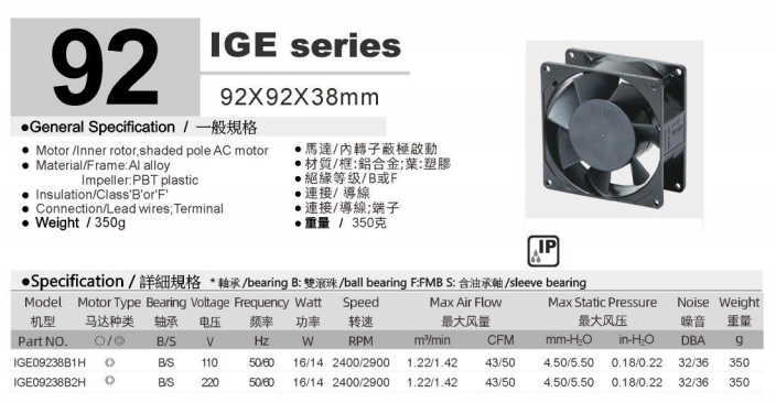 IGE09238 规格表