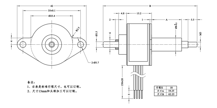 φ25系列永磁直线步进电机